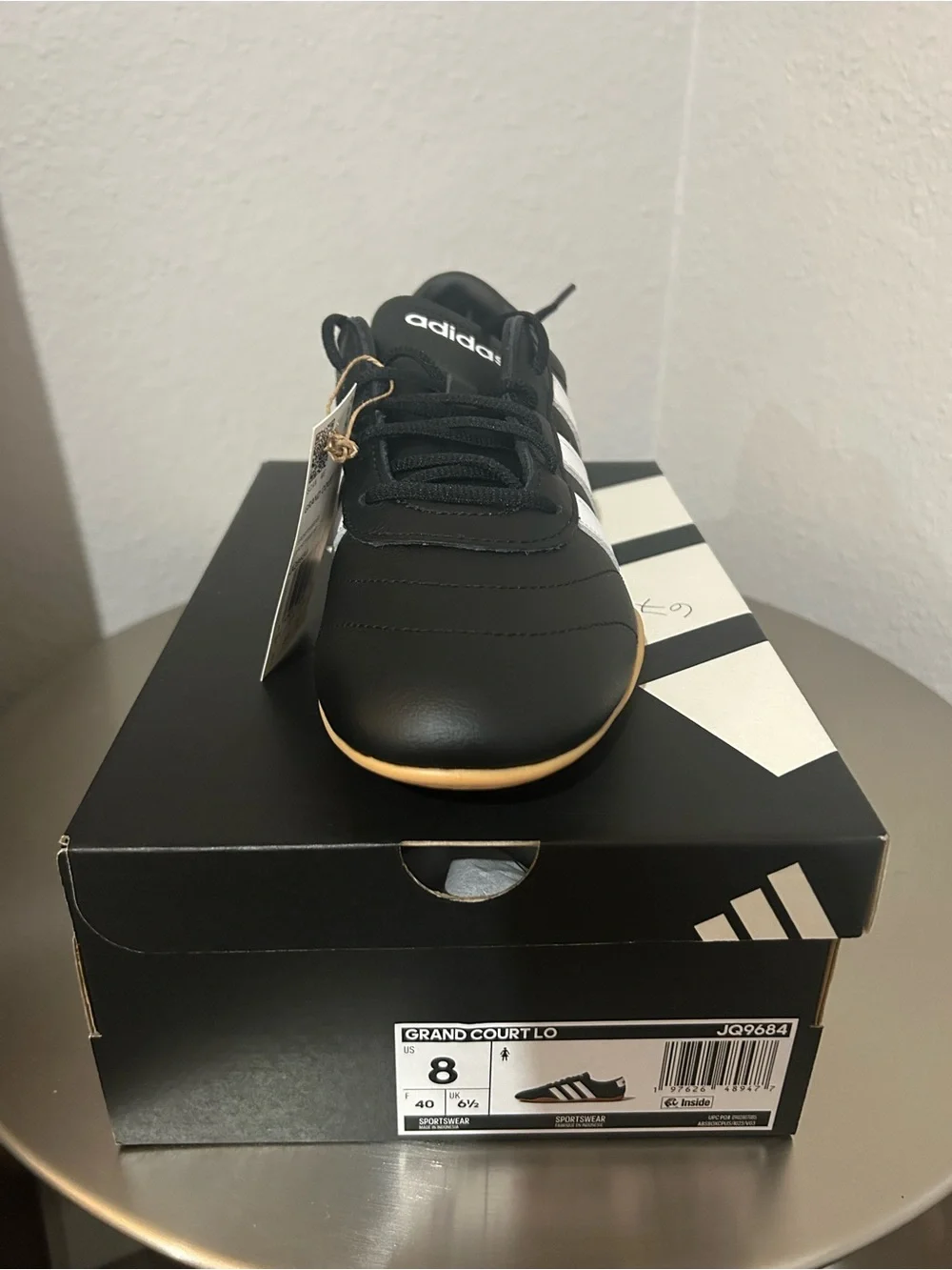 adidas Black with White Stripe Classic Trainer